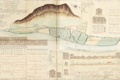 Plan aquarellé des thermes d'Ussat et de leur parc. - Agrandir l'image 5 sur 8, fenêtre modale