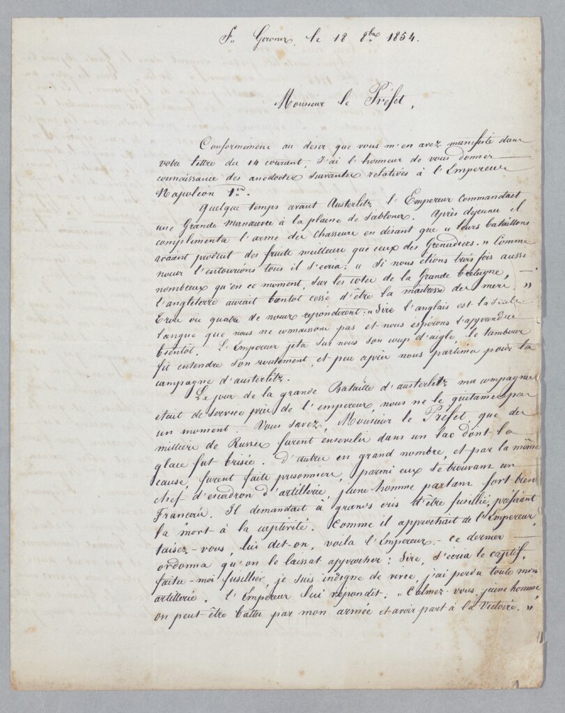 Lettre de Gabriel Joseph Heuillet au préfet de l’Ariège - Agrandir l'image, fenêtre modale
