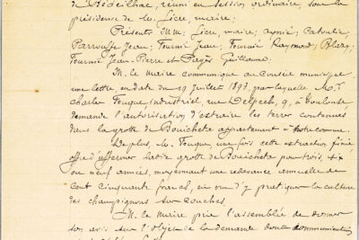 Première page de l'extrait du registre des délibérations de la commune de Bédeilhac - Agrandir l'image 3 sur 9, fenêtre modale