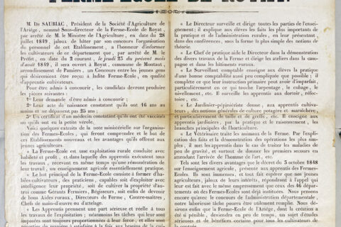 Affiche d'ouverture de la ferme-école de Royat