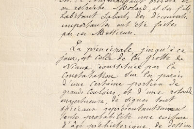 Début de la ettre Émile Cartailhac, Félix Garrigou et Jules Molard au prefet - Agrandir l'image 7 sur 10, fenêtre modale